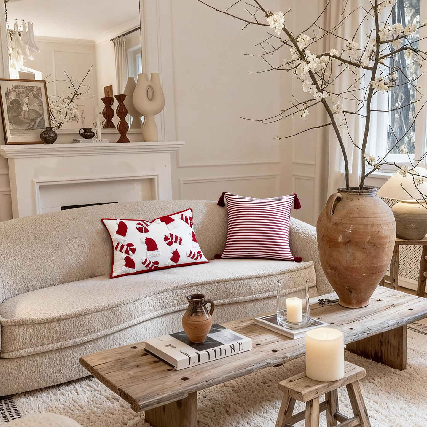 圣诞节抱枕沙发客厅氛围感ins风装饰羽丝绒卧室飘窗靠枕腰枕定制