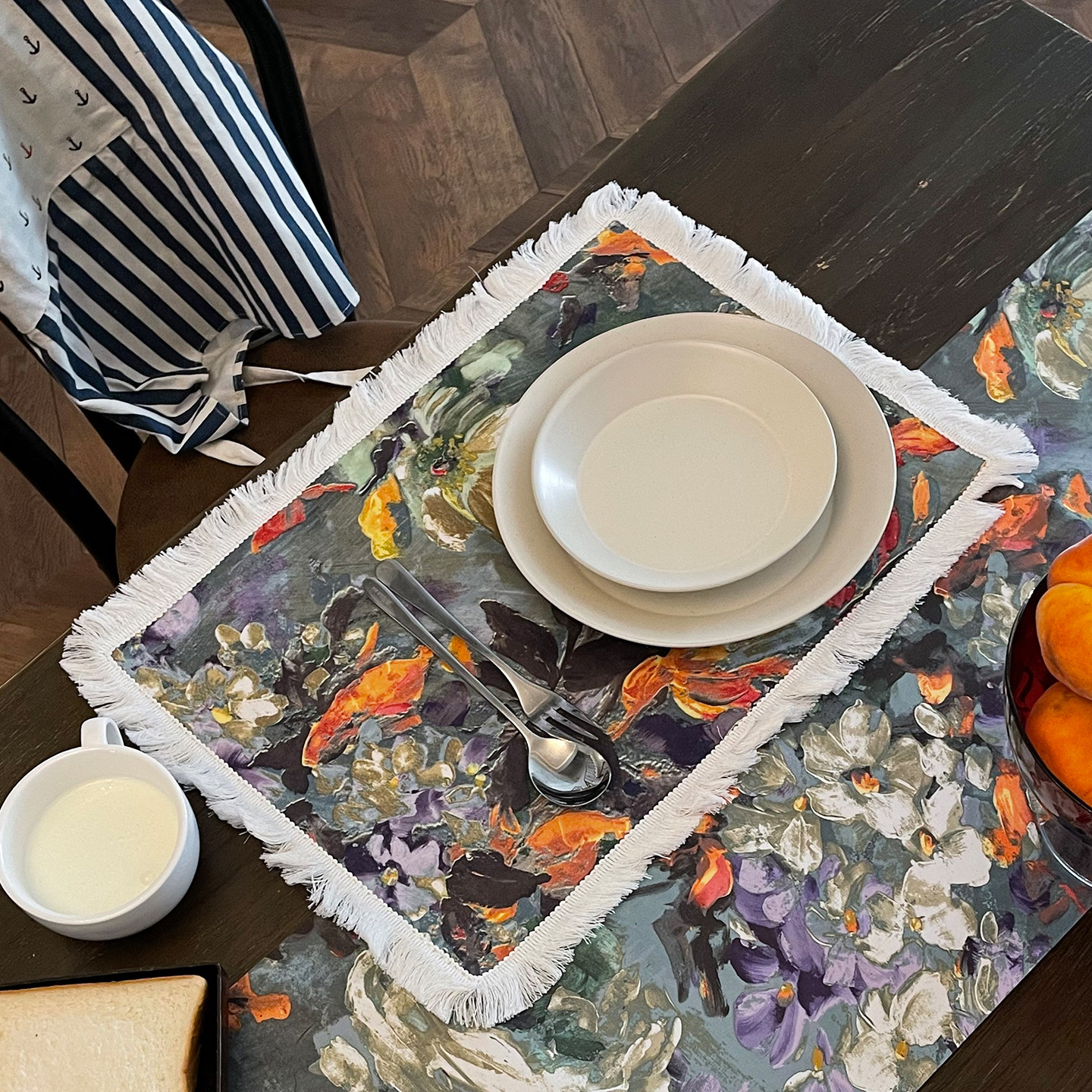 【新品】弗兰克西餐垫法式复古高级感氛围感防水流苏布艺盘垫