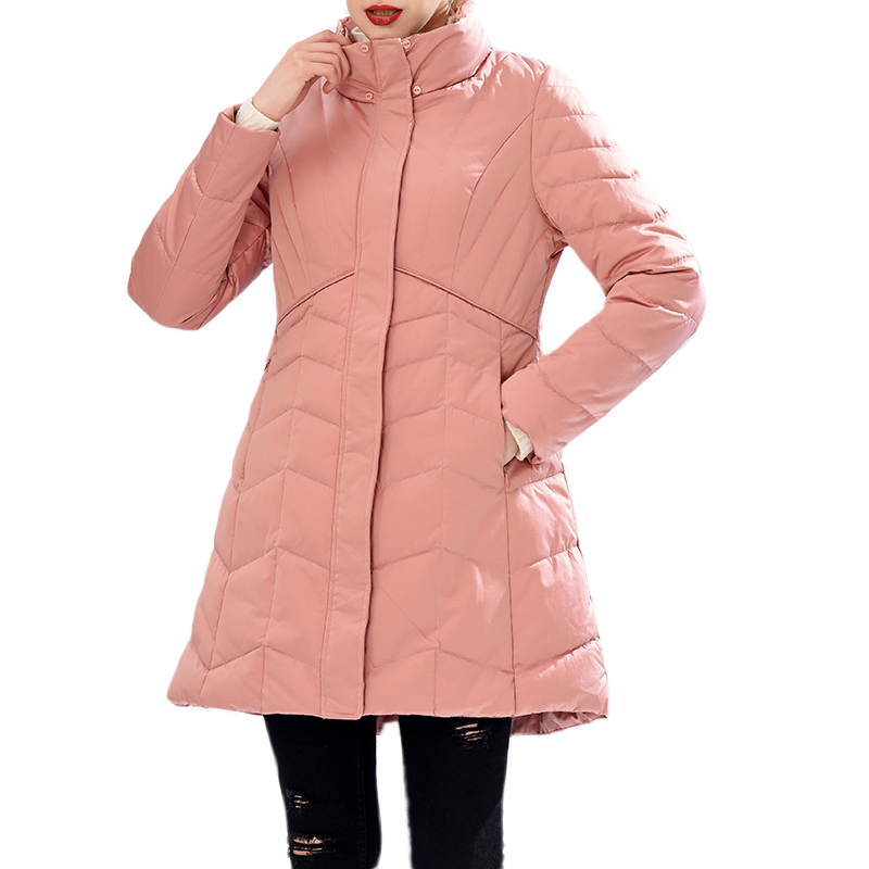 加厚半高领纯色时尚羽绒服反季
