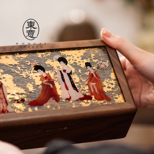 木质收纳盒首饰盒实木精致文玩手串印章盒大容量木盒礼盒新年礼物