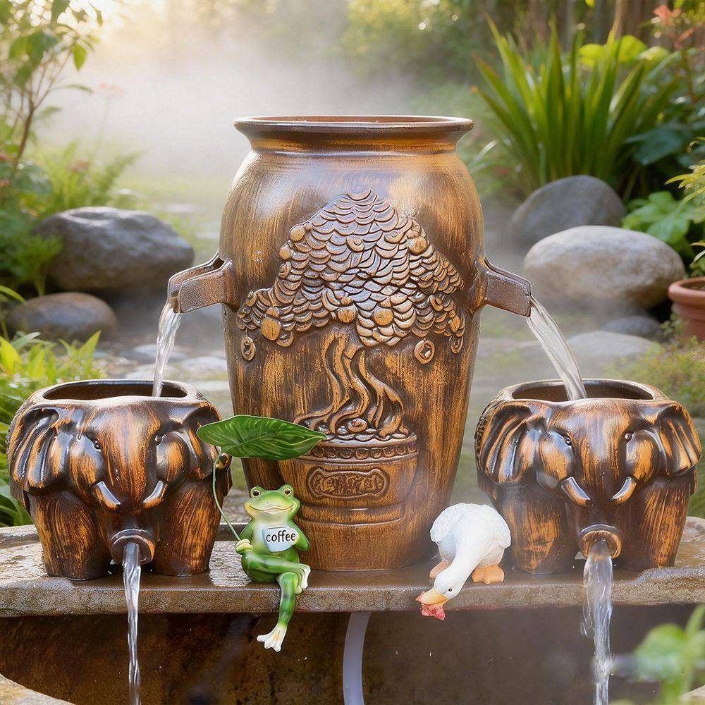 古法养鱼过滤增氧瀑布双面鸭嘴流水罐创意造景摆件庭院室内加湿器,家居饰品,流水摆件,淘宝优惠券,粉丝福利购,淘宝优惠卷