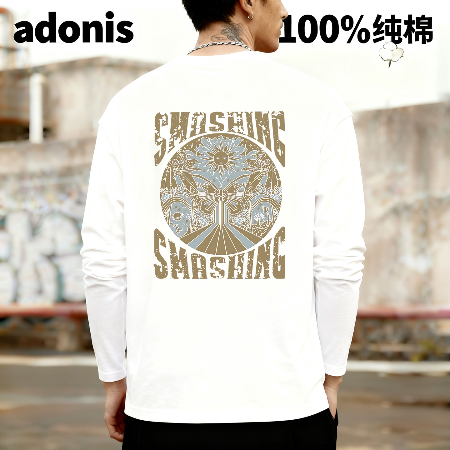 男女圆领新100%纯棉重磅纯棉T恤