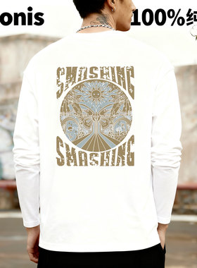 Adonis 100%纯棉重磅300克 不透 后背金色太阳神艺术风情侣 T 恤