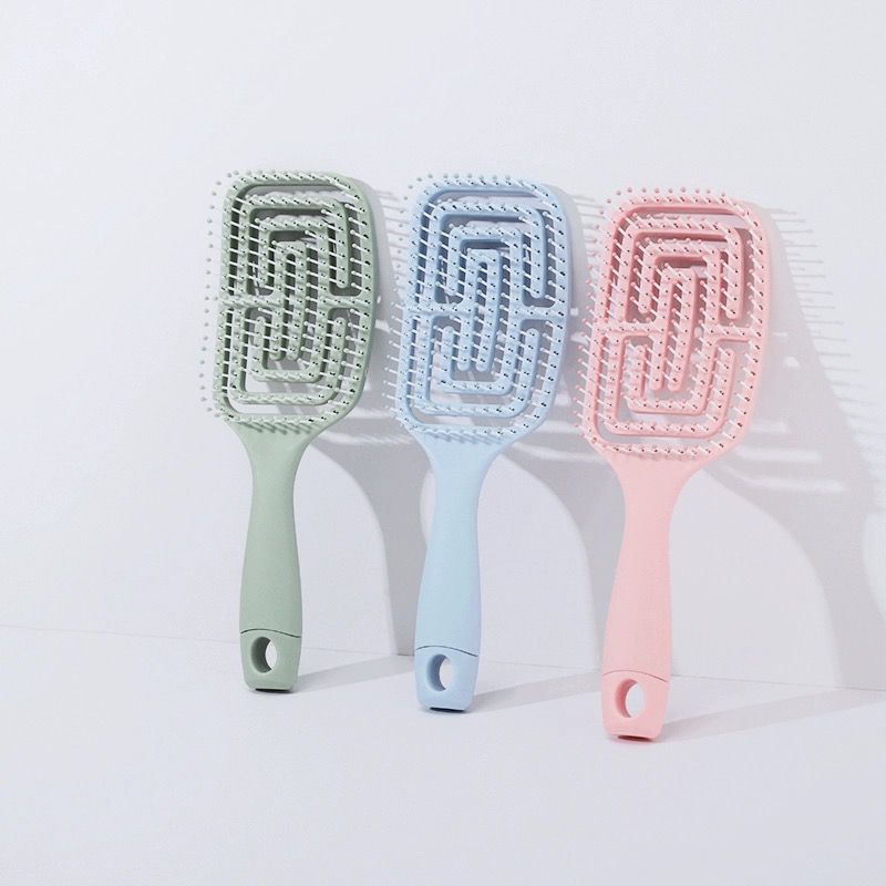 假发大弯梳按摩气囊排骨镂空梳