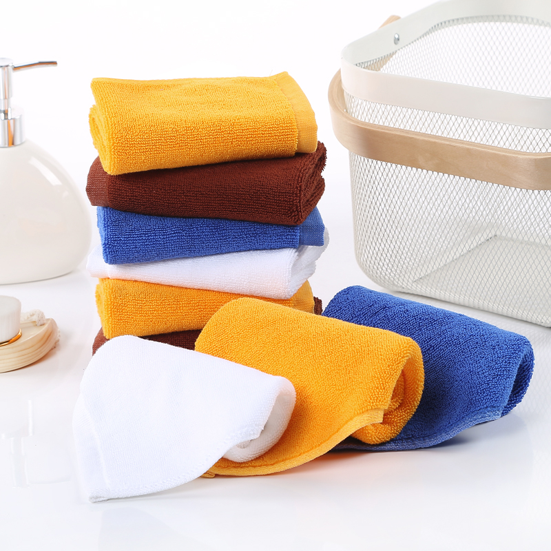 酒店宾馆纯棉白毛巾深色小方巾