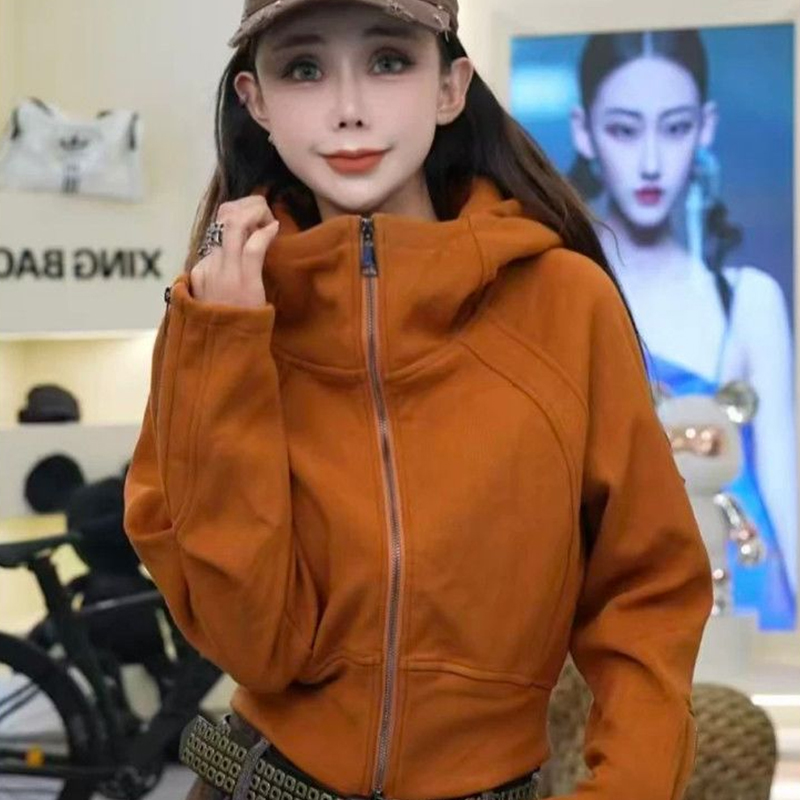 休闲运动风加绒加厚开衫连帽卫衣