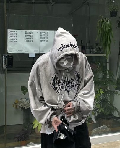 Grailz水洗做旧破坏梵文卫衣