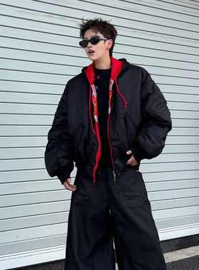 GRAILZ LEARL PROJECT G/R 25 FW 双面飞行廓形拉链连帽夹克棉服