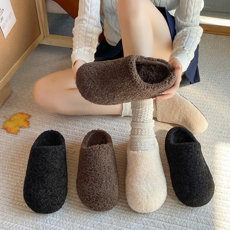加绒保暖厚底增高毛毛半拖鞋女2025秋冬新款松糕百搭外穿包头棉拖,女鞋,包头拖,淘宝优惠券,粉丝福利购,淘宝优惠卷