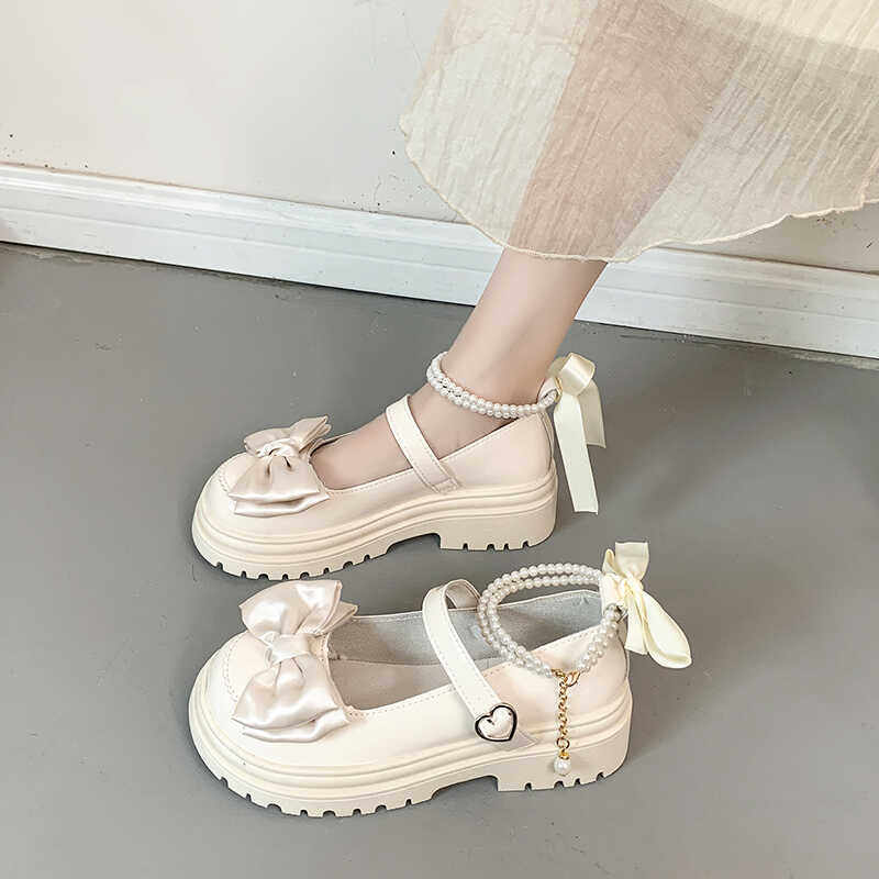 jk蝴蝶结小皮鞋厚底甜酷单鞋