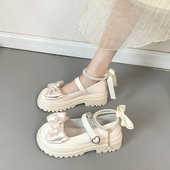 lo鞋 甜酷玛丽珍小皮鞋 时尚 蝴蝶结单鞋 日系女jk厚底大头鞋 2026夏款