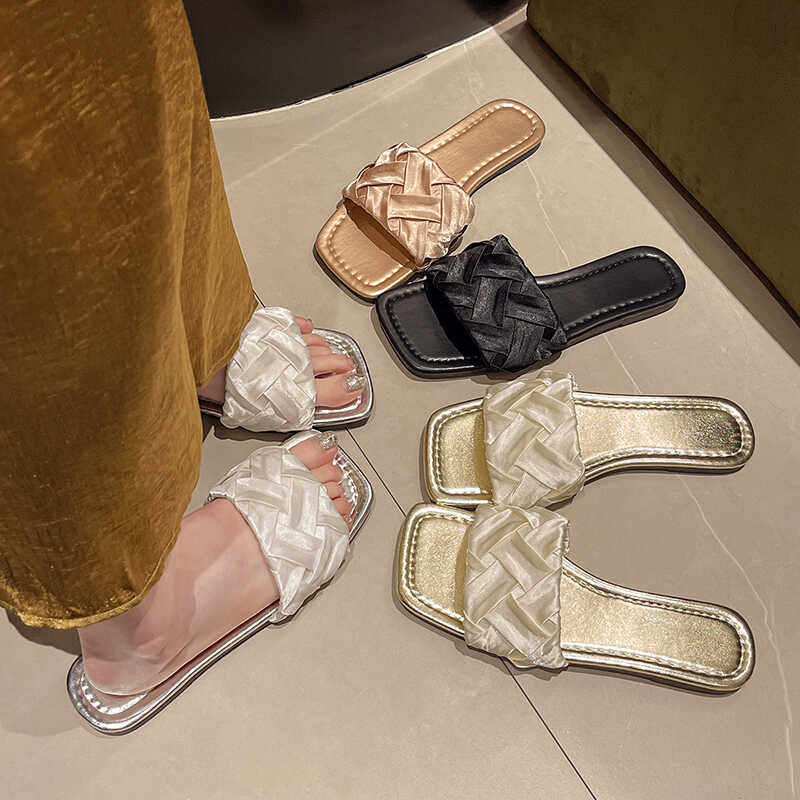 平底银色拖鞋女夏外穿小香风海边凉拖沙滩凉鞋新款软底女鞋一字拖,女鞋,一字拖,淘宝优惠券,粉丝福利购,淘宝优惠卷