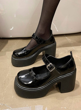 日系jk制服鞋玛丽珍小皮鞋女2026春秋新款学院风厚底增高粗跟单鞋