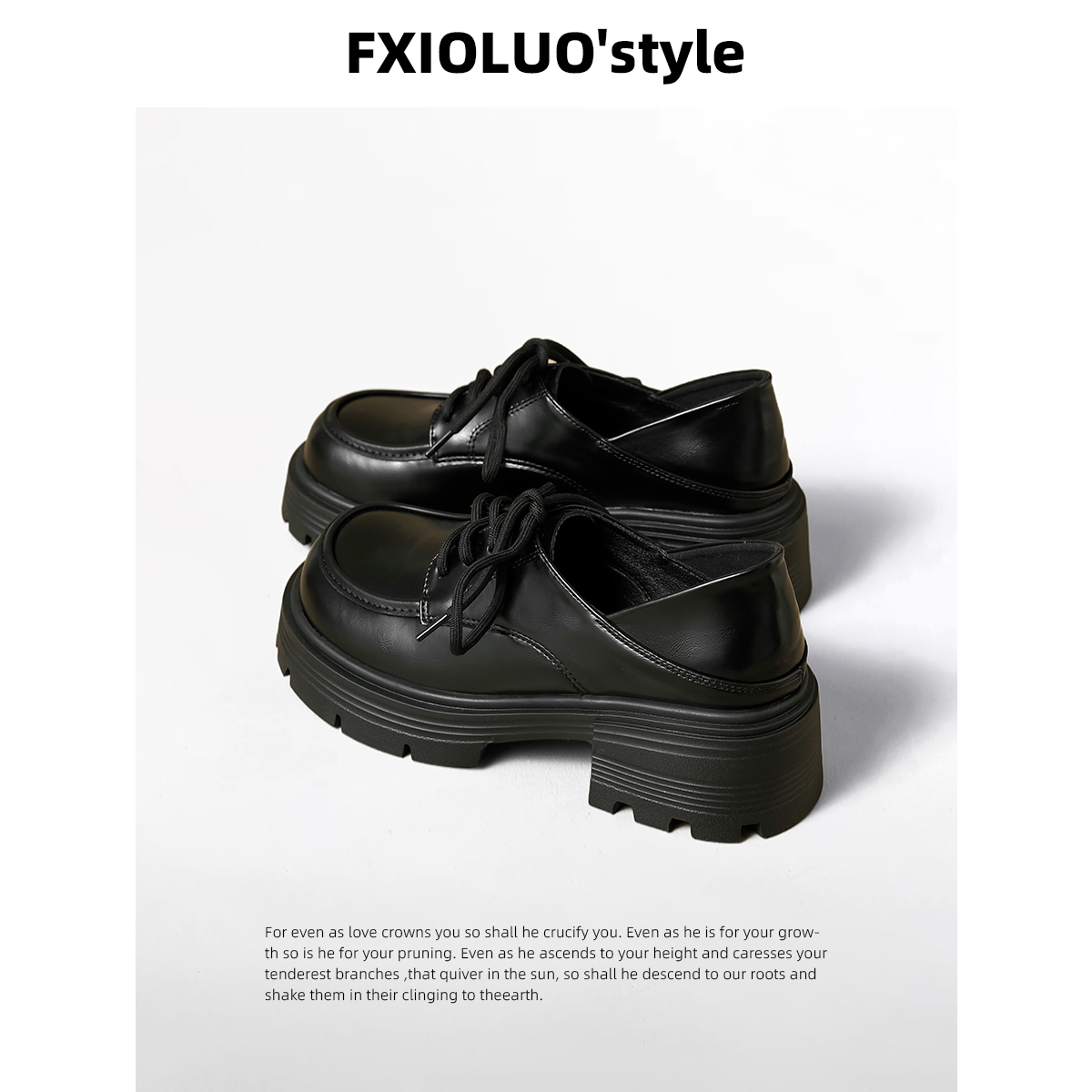 一脚蹬两穿单鞋黑色复古小皮鞋