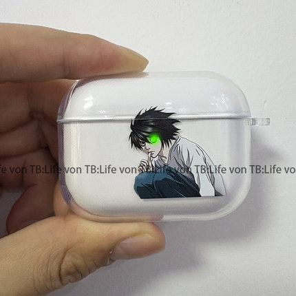卡通动漫死亡笔记L·Lawliet耳机套适用Airpodspro3保护壳苹果2无线蓝牙盒3代pro2软4代透明壳