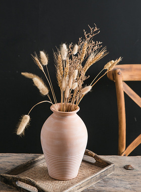 新中式陶瓷花瓶ins风陶罐侘寂风高级感鲜花插花花器简约家居摆件