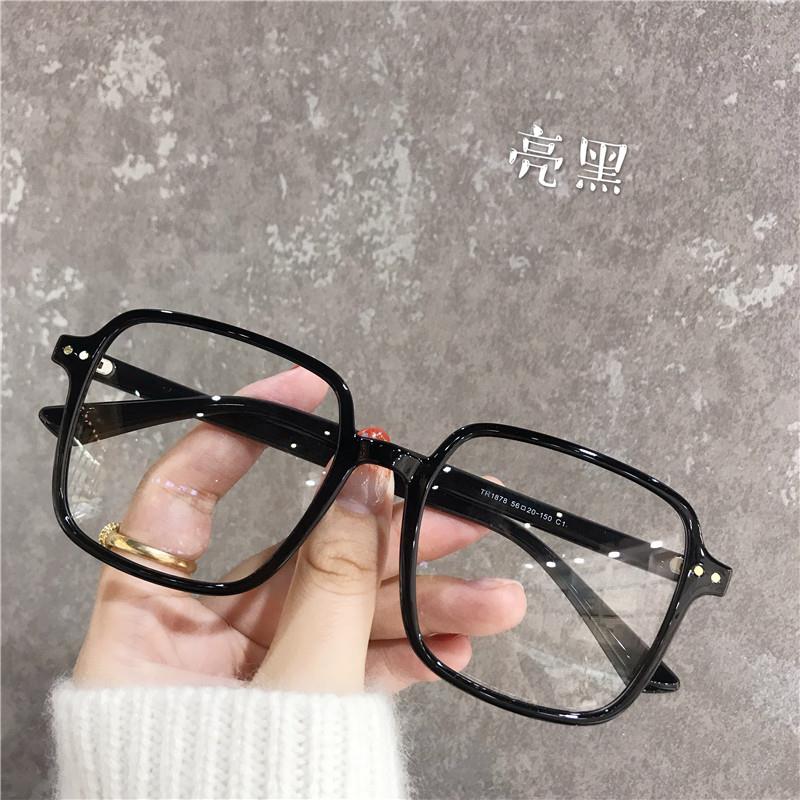 素颜黑框近视眼镜女大脸可配有度数复古圆脸方框网红款眼睛装饰架