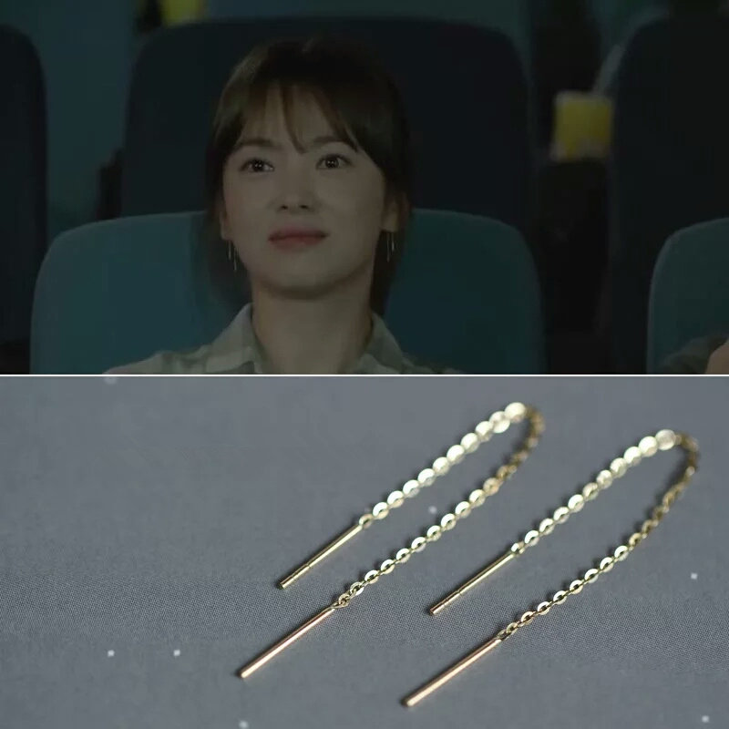 14k包金色超闪流苏女乔妹耳线