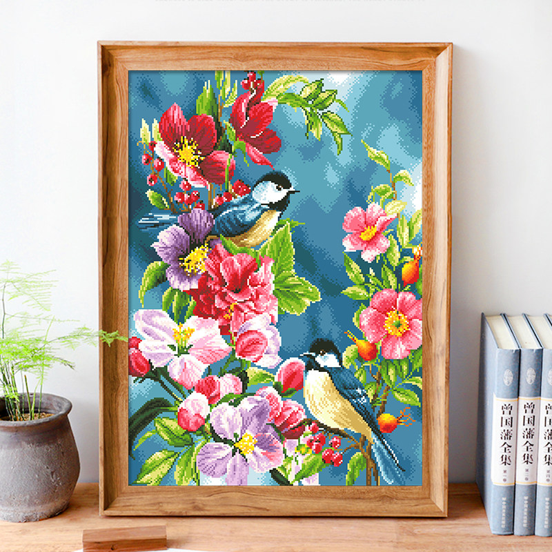 十字绣2026新款印花线绣客厅花鸟餐厅植物花卉玄关小幅简单手工绣