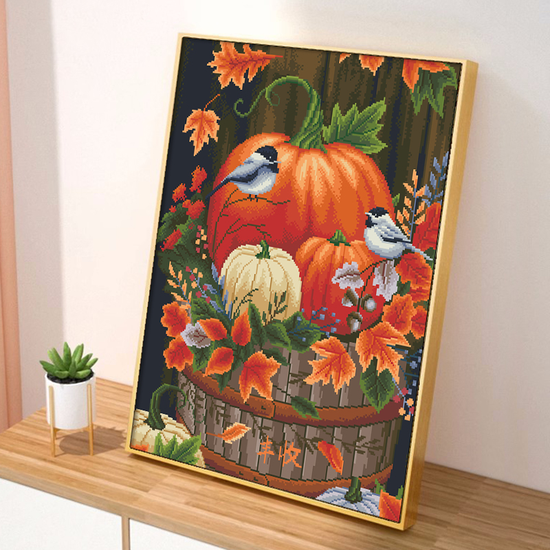 南瓜小鸟十字绣2023新款