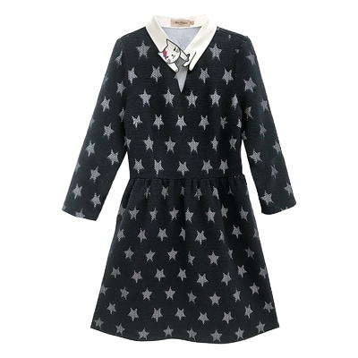 原创精细闪电感舒适星星连衣裙