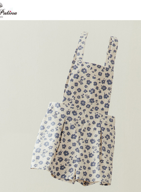 MP英伦复古原创设计 田园诗系列 纯洁浪漫小雏菊印花背带裤