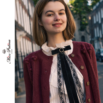 MP暗黑学院风丝绒蝴蝶结领巾