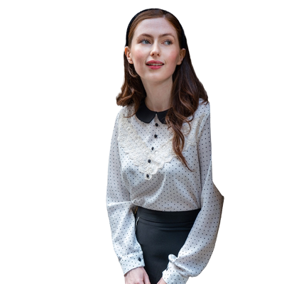 MP甜美通勤长袖彼得潘领上衣