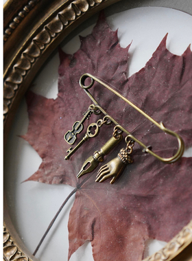 MP英伦复古 美剧星期三Nevermore学院秘密胸针秋季新款