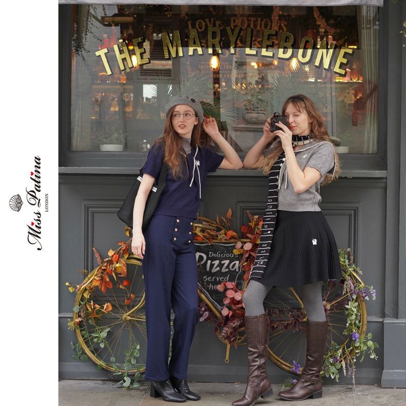 MP英伦海军学院风胡须猫针织衫