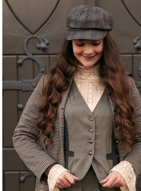 MP复古原创高定感英伦学院维多利亚女绅士拼接马甲文艺气质显瘦