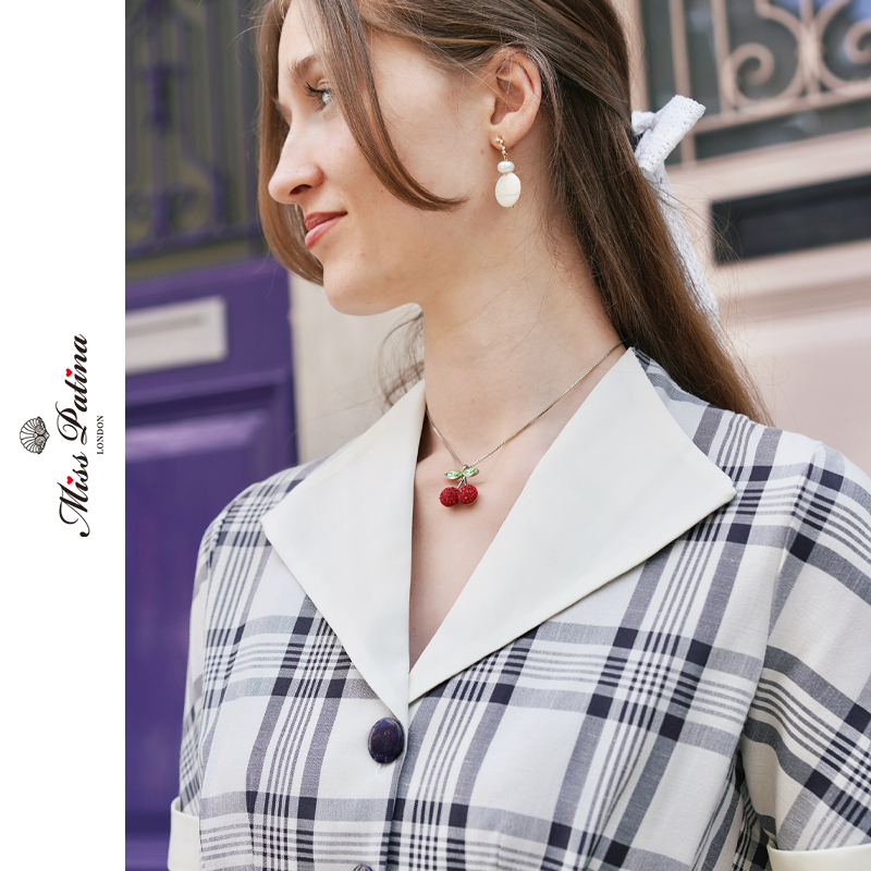 MP复古设计 天然珍珠贝壳皓石纯银耳钉耳环2025新款