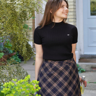 MP英伦复古原创 霍加斯学院风经典格子A字半裙优雅显瘦