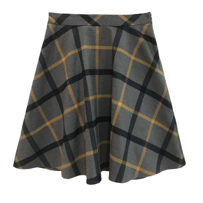 英伦原创条纹A字短裙优雅通勤