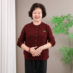 德绒长袖 女秋冬内搭60岁中老年妈妈装 上衣大码 宽松保暖T恤 打底衫