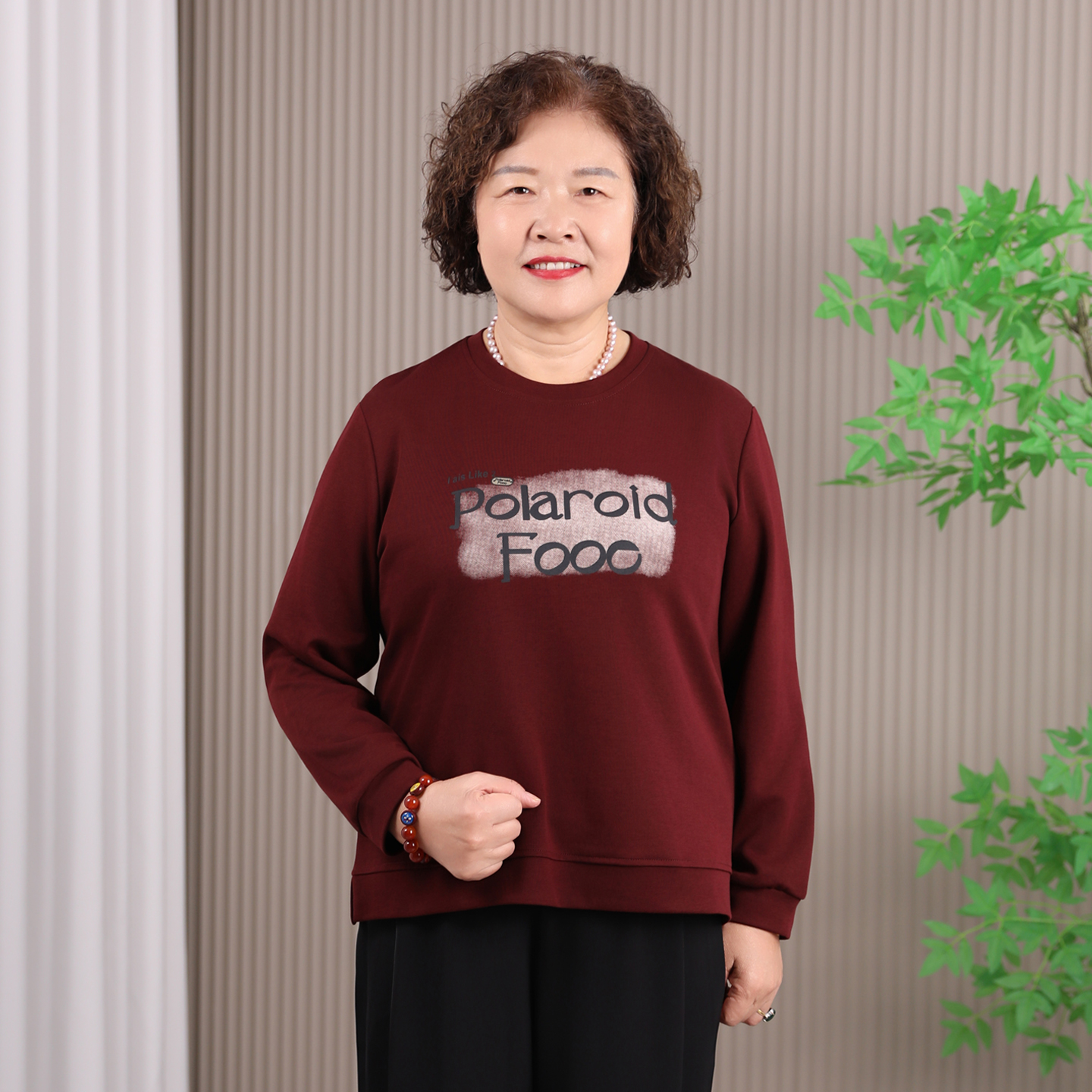 50岁60妈妈装秋装宽松休闲卫衣