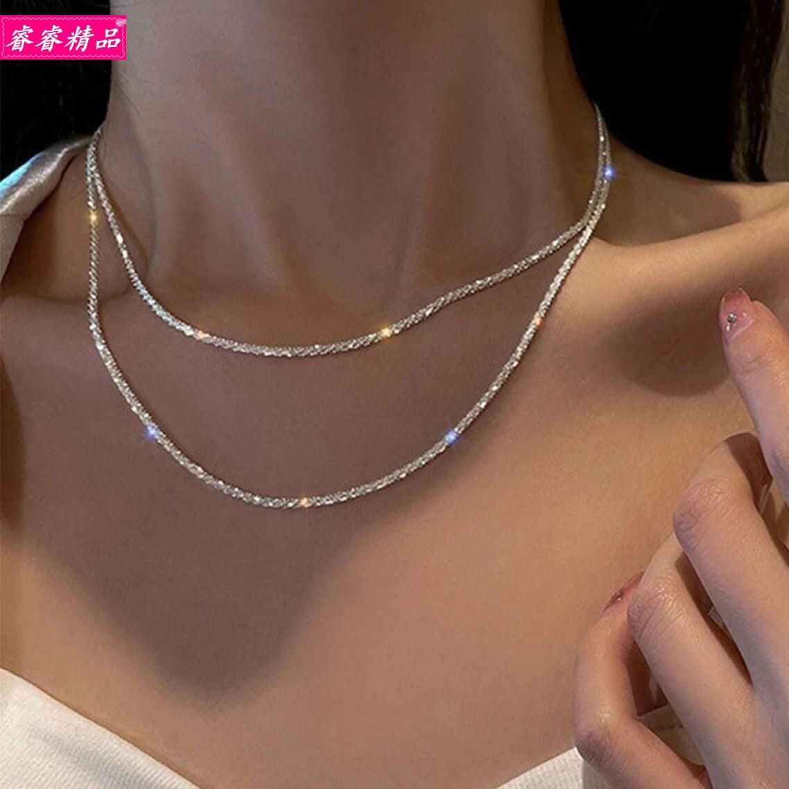 Hot choker diamond necklace simple rhinestone clavicle chain