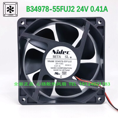 NIDEC B34978-55FUJ2 12CM 12038 24V 0.41A 变频器原装风机