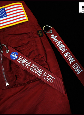 阿尔法MA1飞行夹克手臂配饰飘带NASA太空总署REMOVEBEFOREFLIGHT