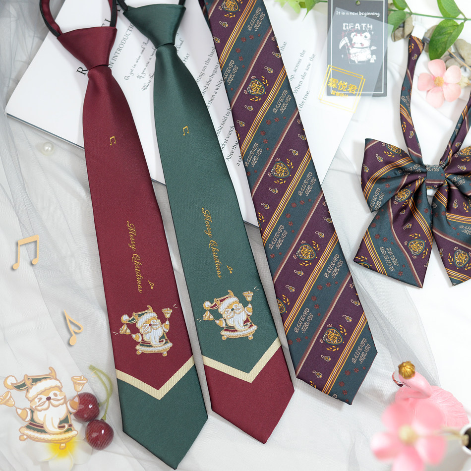 原创圣诞结领带领带衬衫搭配小物