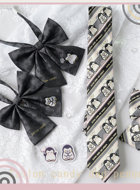 【霖悦君】企鹅棉花糖原创JK/DK领带女衬衫小物手打提花领结 休闲