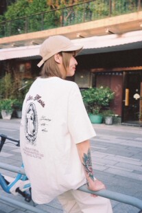 PAGE026夏季260g竹节棉小众透气T恤原创玛丽亚主题HumanMade短袖