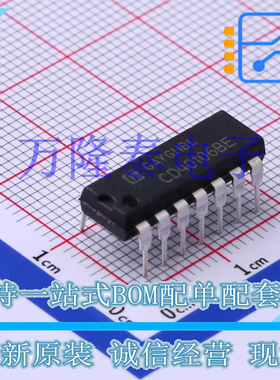 CD40106BE PDIP-14 非门, 施密特触发 6门 1输入 6.8mA, 3V至18V