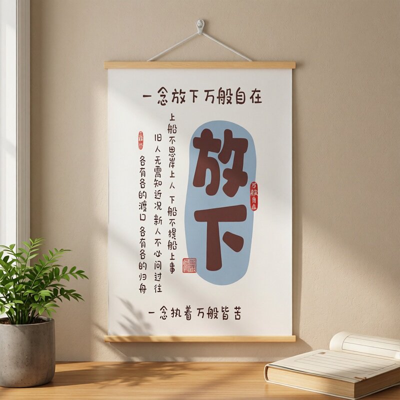 少言管好自已中式书法挂画客厅卧室装饰画现代简约励志文字挂画