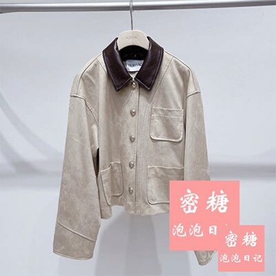 MWGC40518 摩萨克女装2026年春季新款仿麂皮绒工装休闲风短外套潮