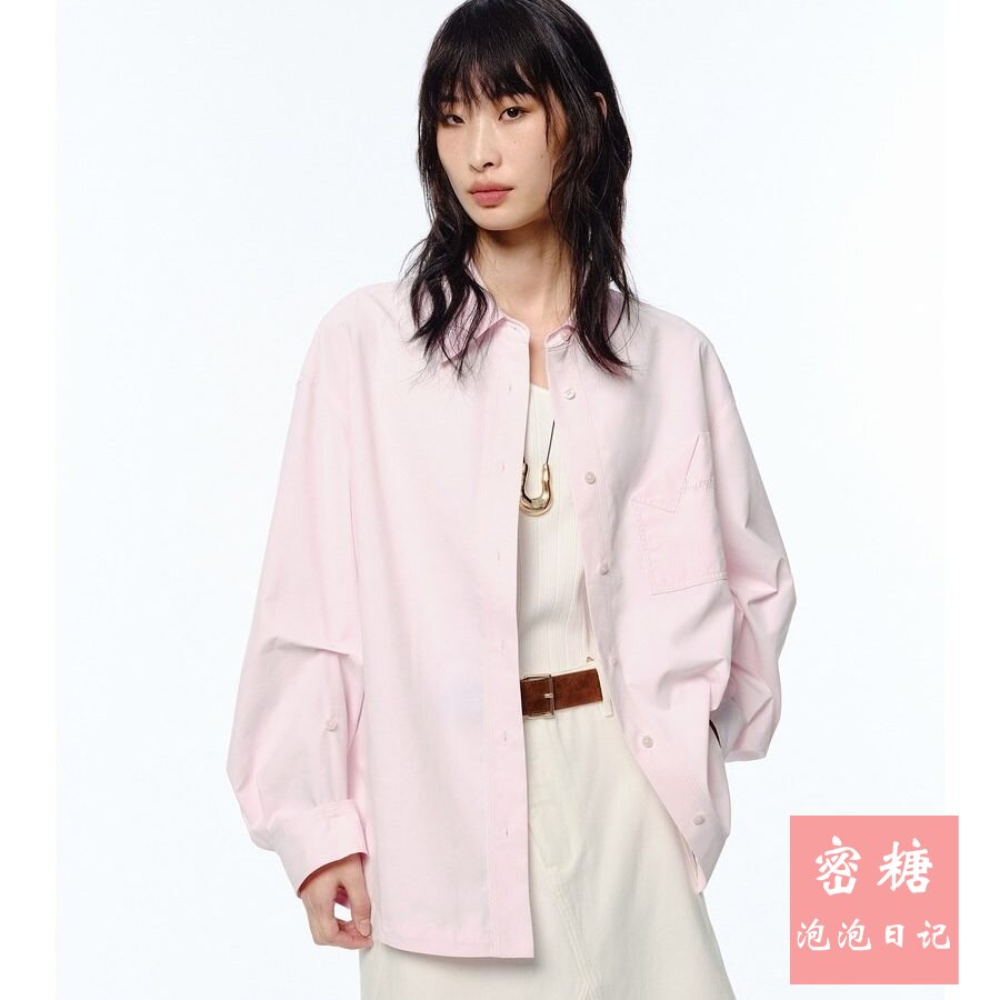A3CAF2113F1 太平鸟女装2025年夏季新款廓形衬衫慵懒风松弛感防晒