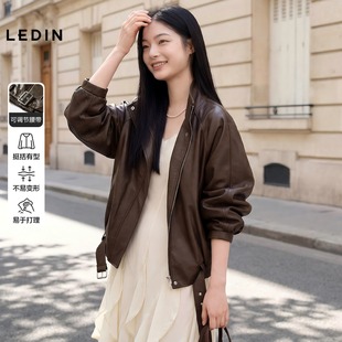 CBBHG1212 乐町女装2026年春季新款街头立领皮夹克高级感国内代购