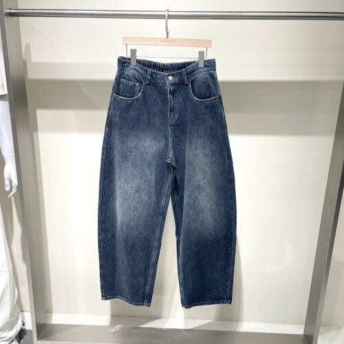 GRSAGA男复古水洗阔腿牛仔裤