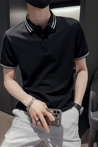 精神小伙夏季男士翻领Polo衫时尚百搭纯色修身T恤C203-8804-P58图片