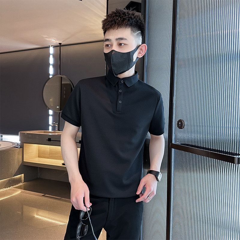 社会小伙夏季男士纯色polo衫翻领短袖t恤潮流体恤C208-8881-特P38,男装T恤,电商C208